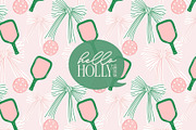 Pickleball Repeat Pattern Pink, a Pattern Graphic by Hello Holly Studio (Thumbnail 1 of 10)
