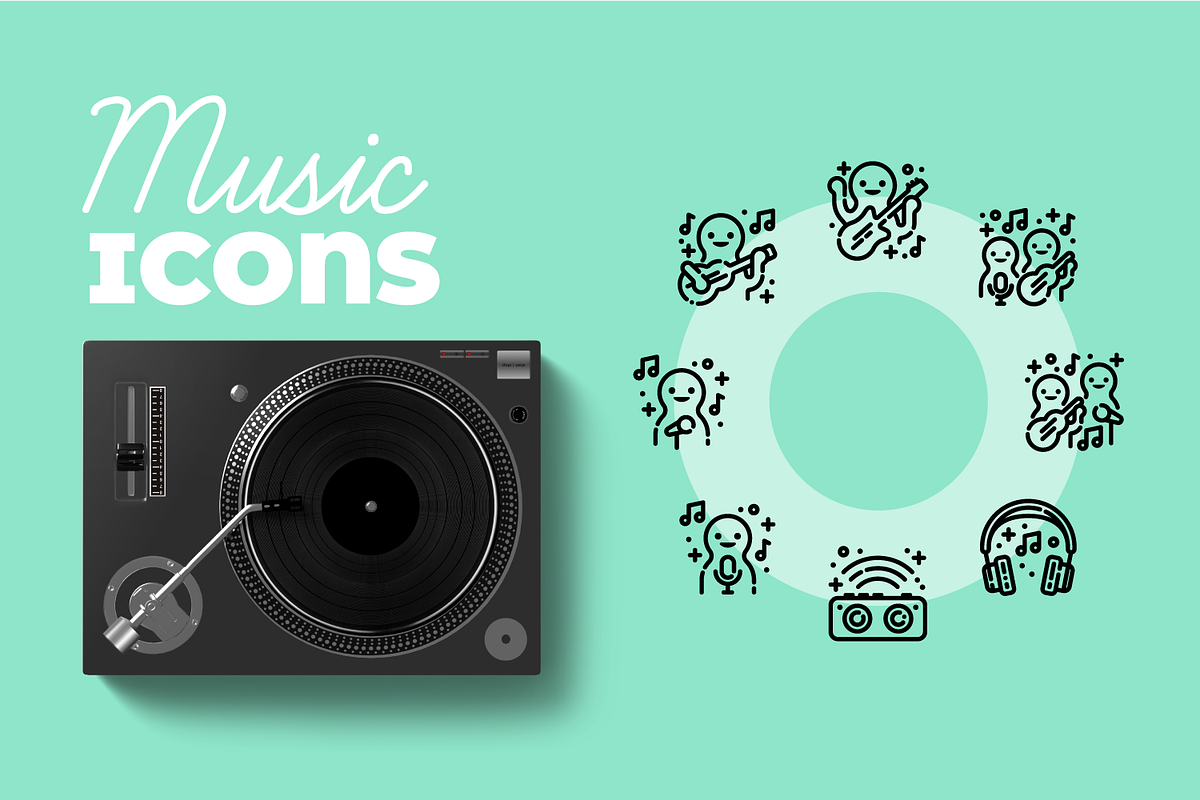 Audio & Video Line Art Icon Set, an Icon by C.Gordon Illustration (Photo 2 of 4)