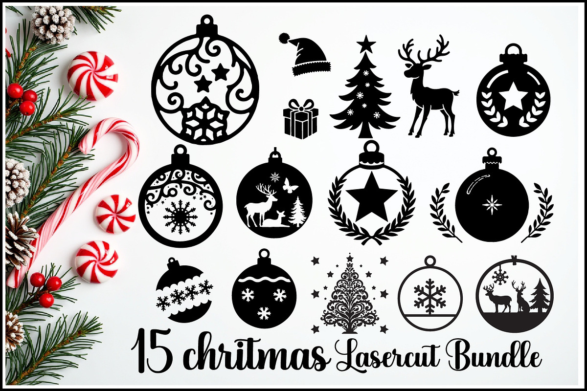 Christmas Ornament Design Bundle, an Illustration by Creativeshirt (Photo 1 of 11)