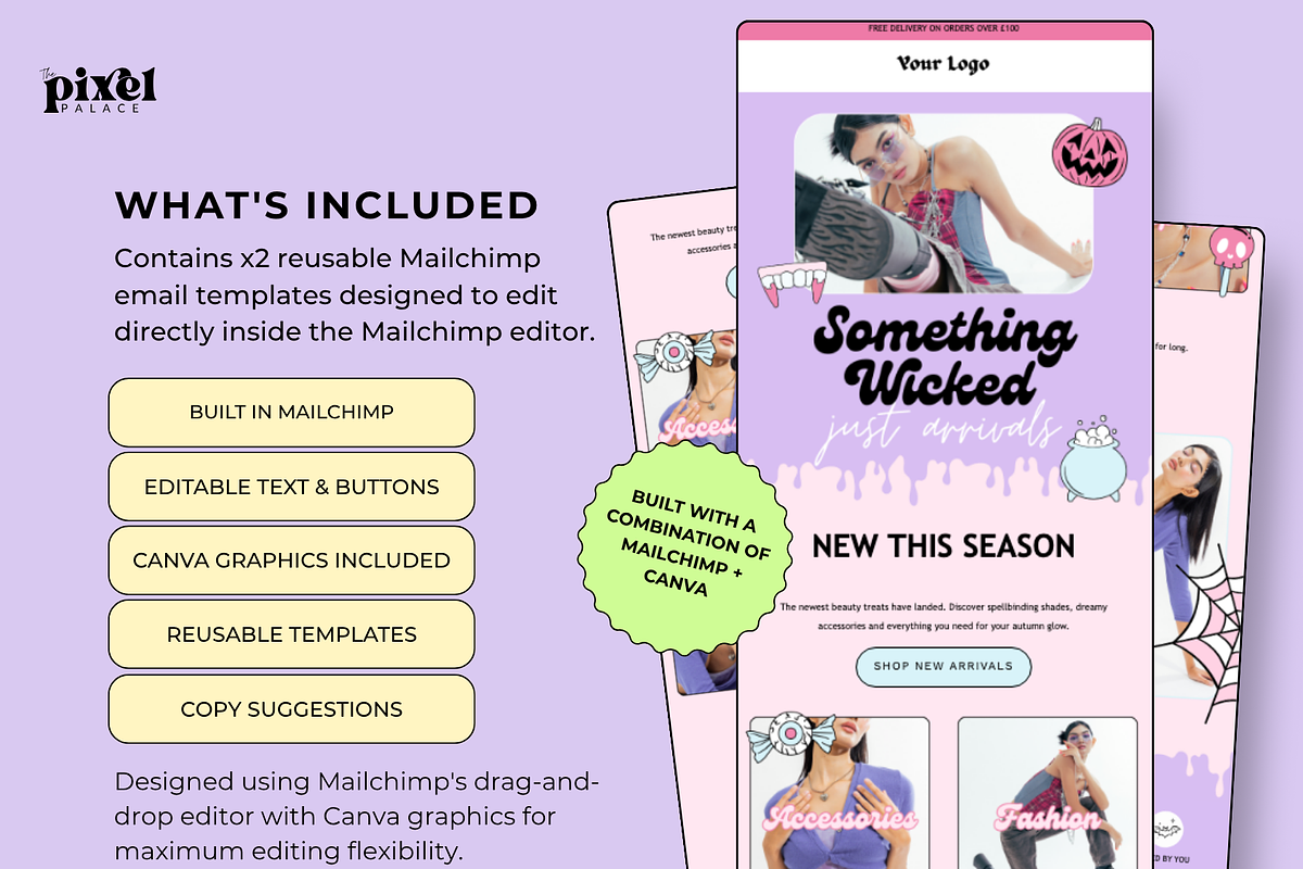 Halloween Mailchimp Email Newsletter, an Email Template by The Pixel Palace (Photo 2 of 9)