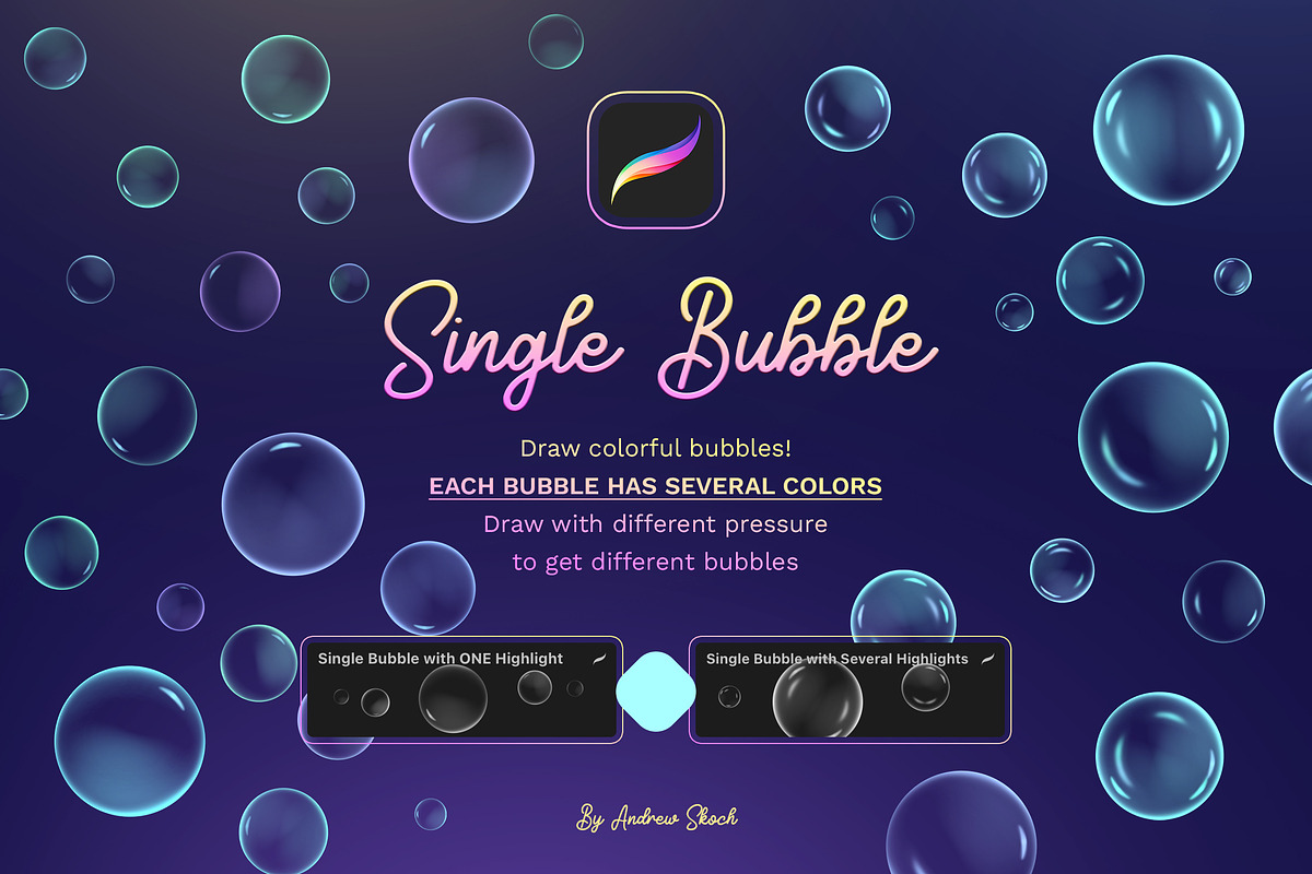 Bubbles Procreate Brushes, a Brush Add-On by Andrew Skoch Design (Photo 13 of 13)