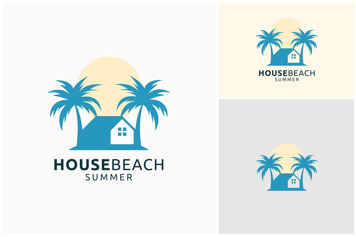 House Beach Home Palm Tree Logo, a Branding & Logo Template by ika trisiana