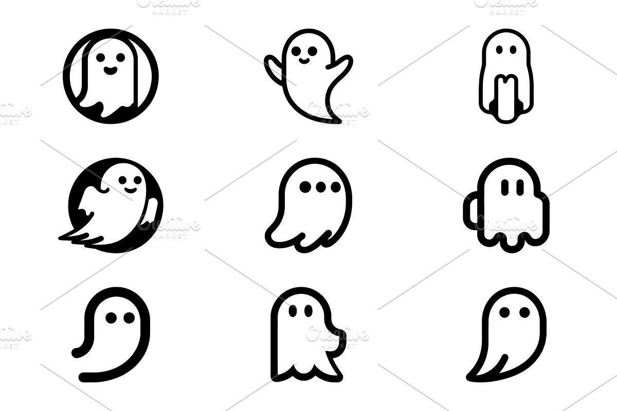 Minimal Cute Ghost Collection, an Icon by Vectorium Studio