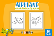 Airplane Coloring Pages for Kids, an Education Illustration by MK.CreativeHub (Thumbnail 2 of 3)