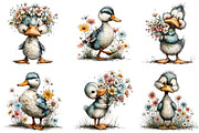 Whimsical Spring Duck Clipart, an Illustration by Dream Creation (Thumbnail 2 of 7)