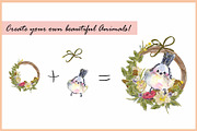 Watercolor Wreath & Woodland Friends, an Illustration by VianneArt (Thumbnail 4 of 5)