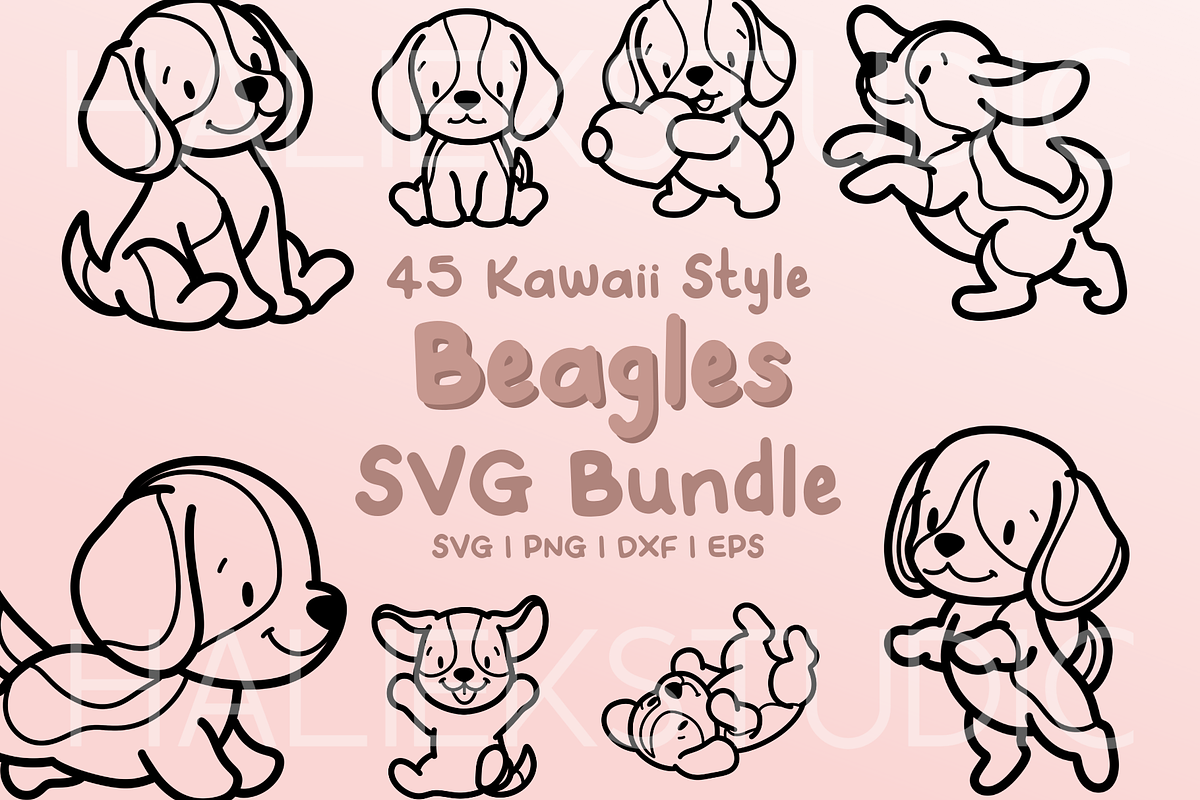 Beagle SVG Illustrations, an Animal Illustration by HalieKStudio (Photo 1 of 9)