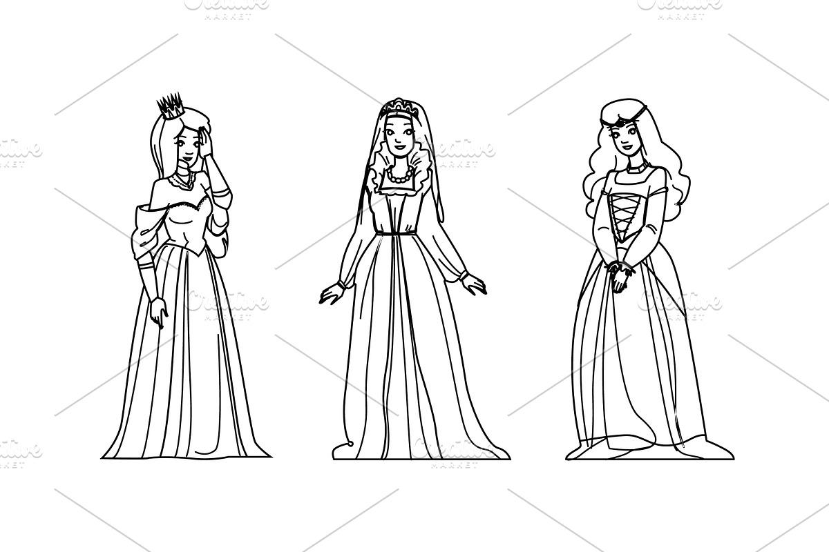 dress princess vector, a Person Illustration by pikepicture
