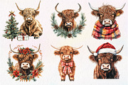 Christmas Highland Cow Clipart, an Illustration by Dream Creation (Thumbnail 6 of 7)