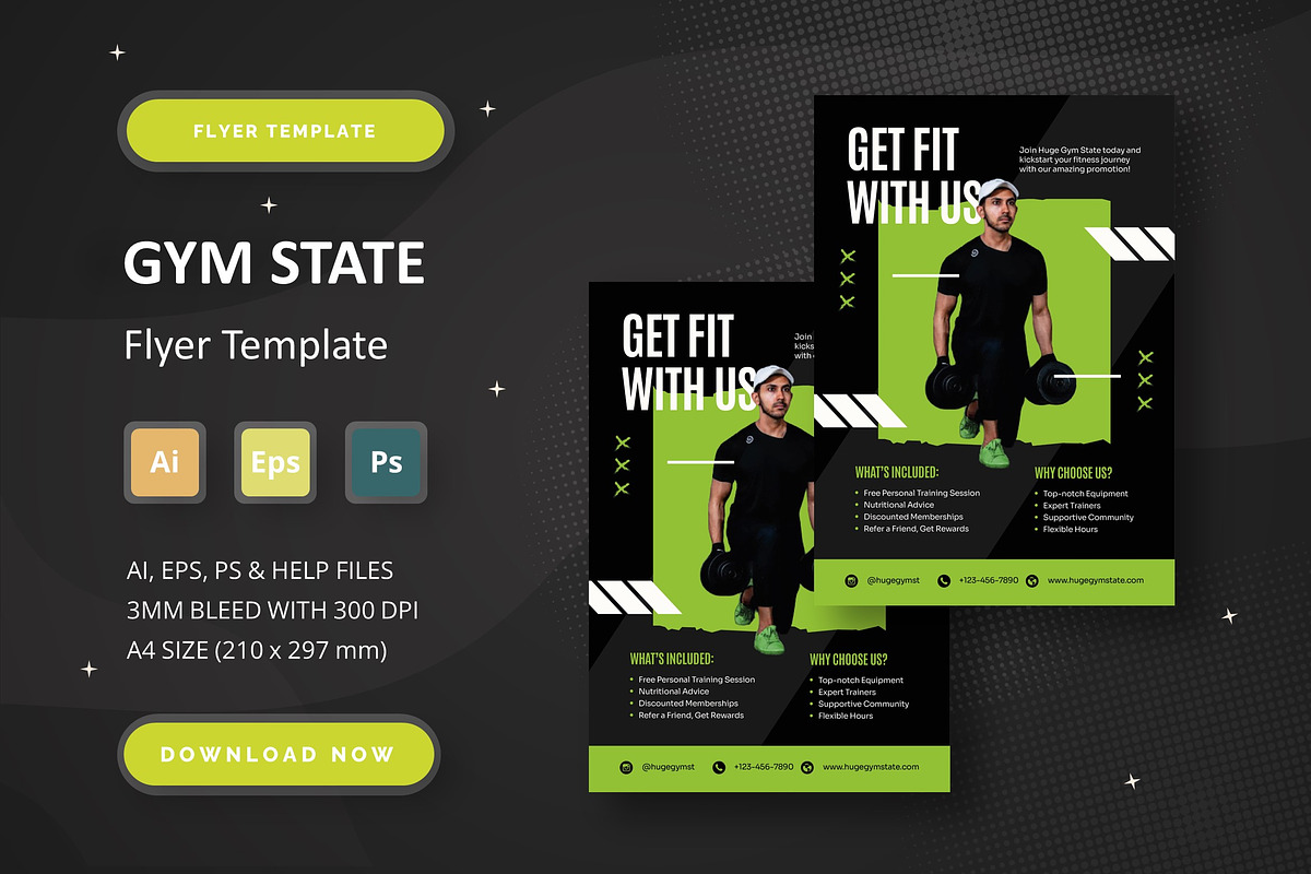 Gym State - Flyer Template, a Flyer Template by StreaksideStd (Photo 1 of 2)