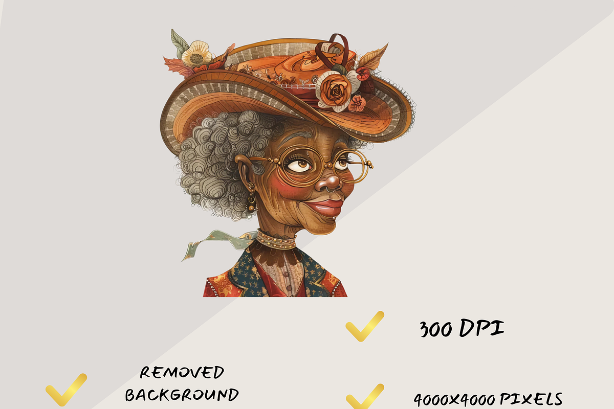 SASSY VICTORIAN OLD LADY CLIPART, a Person Illustration by Daring Digies (Photo 6 of 7)