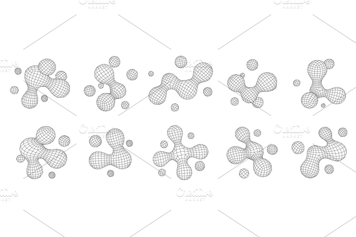 Abstract 3D metaball wireframe, an Object Illustration by winwin.art