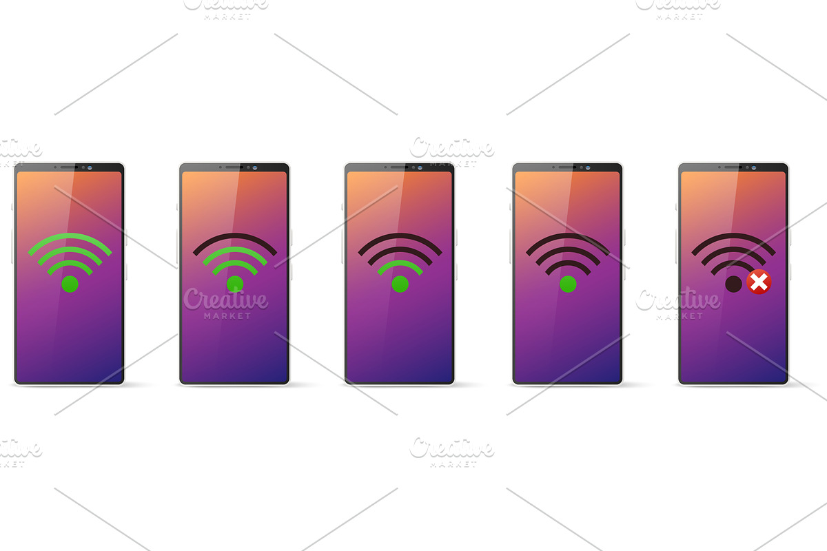 Realistic mobile phone screen with, a Technology Illustration by Vectorbuum