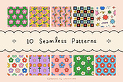 Bloom! - Retro Floral Collection, a Background Graphic by cocomomo (Thumbnail 8 of 11)