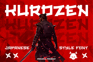 Kurozen Japanese Style Font, a Font by PutraCetol Studio