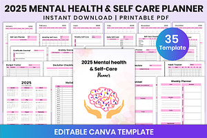 2025 Mental Health&Self Care Planner, a Stationery Template by Shumaya