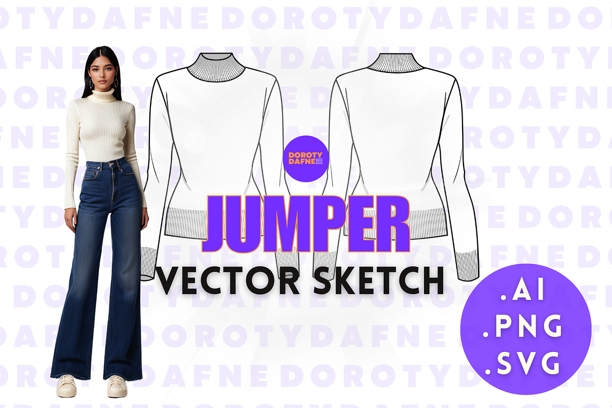 Slim Fit Jumper, an Apparel Mockup by Doroty Dafne Designs (Photo 1 of 7)