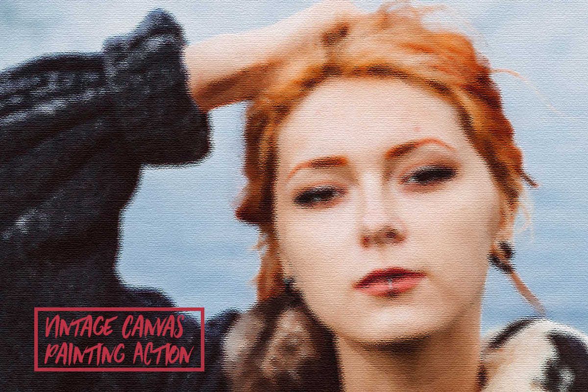 Vintage Canvas Painting PS Actions preview 4