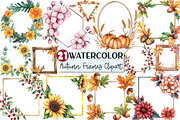Floral Autumn Frames Clipart, an Illustration by Rose Art (Thumbnail 1 of 4)
