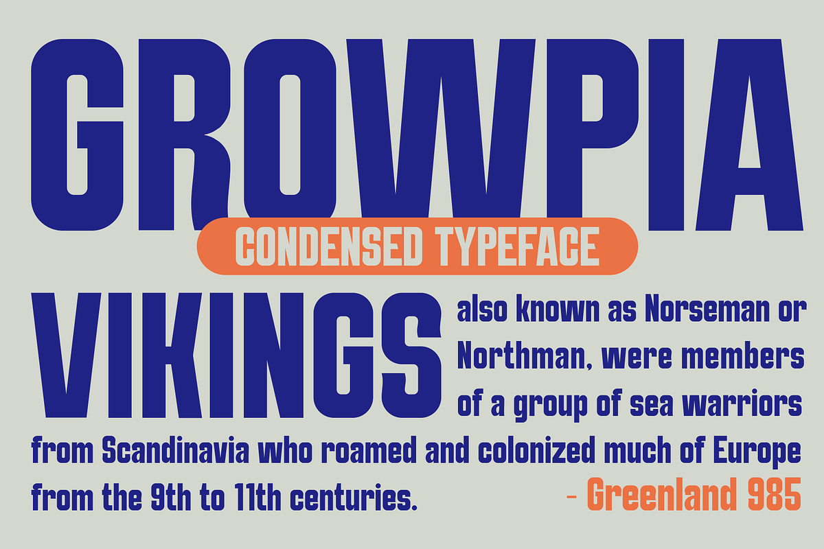 Growpia - A Modern Condensed Font, a Sans Serif Font by Marvadesign (Photo 2 of 7)
