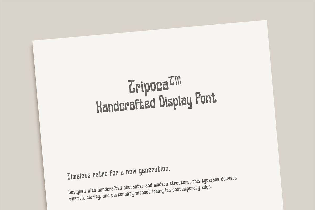Tripoca – Handcrafted Display Font, a Handwritten Font by Panatype™ Studio (Photo 6 of 9)