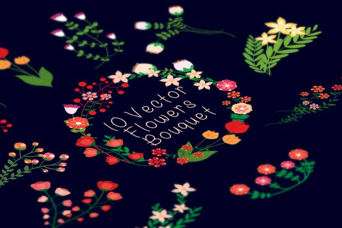 Retro Flowers Bouquet, an Illustration by lavinialorena (Photo 1 of 4)