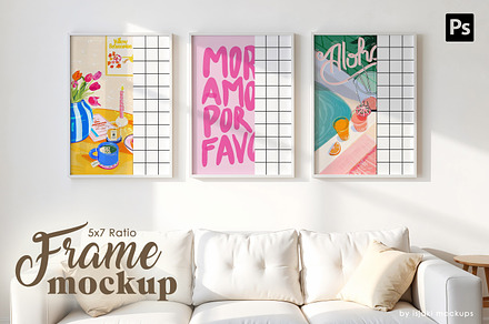 3 Frames Mockup Set | 5x7 Ratio, a Household Mockup by isjakimockups