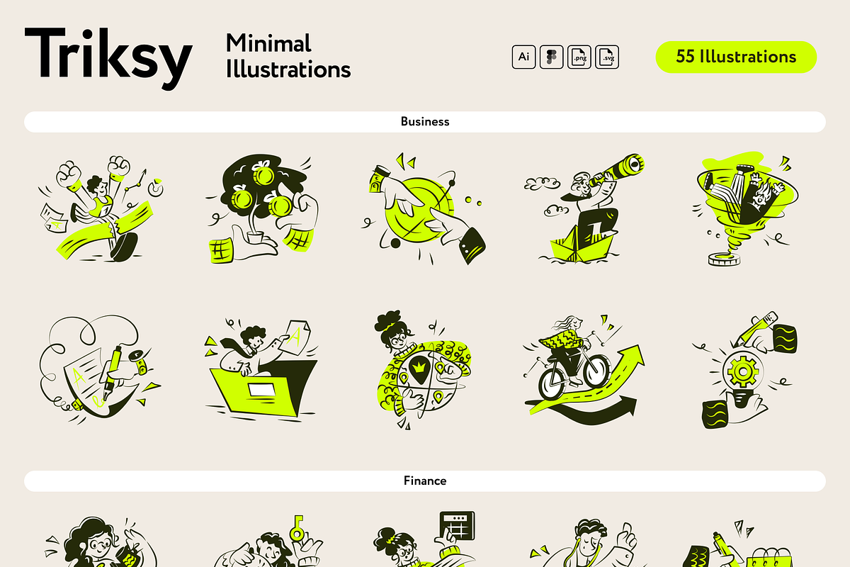 Triksy MinimaI Illustrations, an Empty State Illustration by Welovegraphics (Photo 7 of 7)