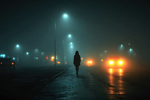 Lonely Walk at Night, a Person Photo by Ales Munt