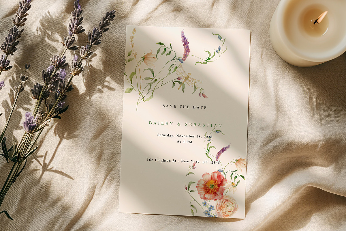 Wildflowers watercolor flowers birds, a Decorative Illustration by Yuliya Derbisheva (Photo 7 of 14)