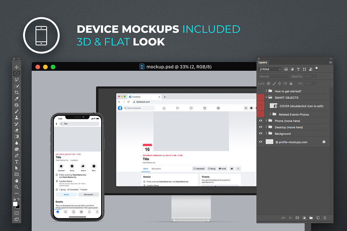 New Facebook Event Profile Mockup, a Social Media Template by FEINGOLD (Photo 4 of 8)