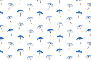 Umbrellas From Rain Seamless Pattern