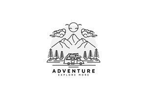 Camper van logo design, a Branding & Logo Template by vexper