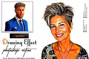 Cartoon Drawing Effect Ps Action, an Action Add-On by Studio Retouch