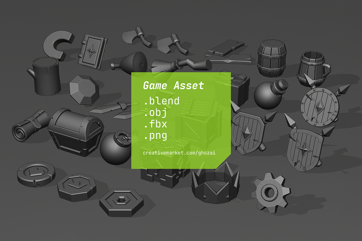 Game Asset vol 1, an Object 3D Model by ghozai studio