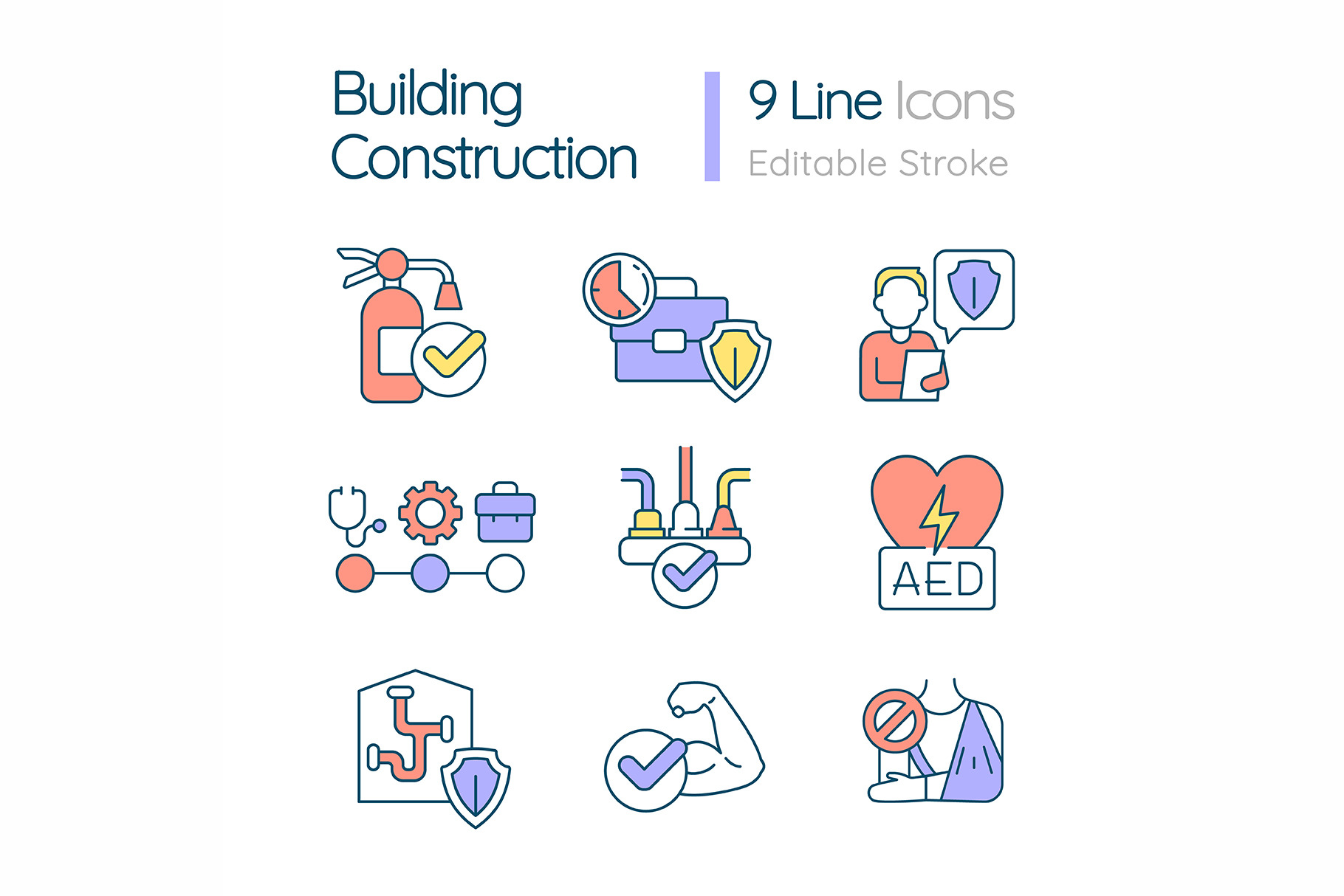 Building construction RGB color icon, an Outline Icon by IMG Visuals