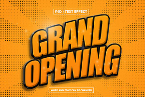 Grand opening text effect, a Layer Style Add-On by AP Market
