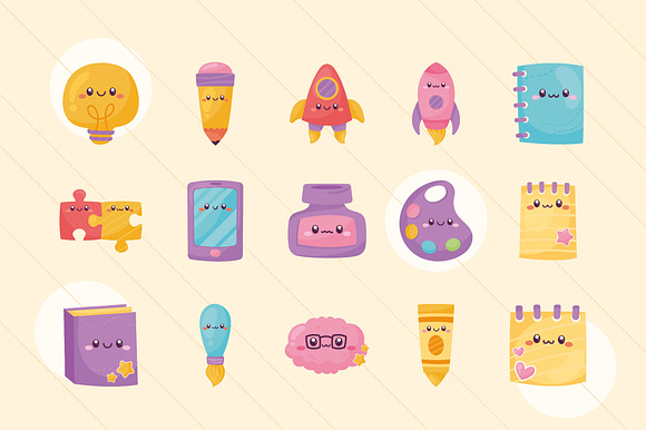 Cute School Supply Illustration Set preview 2