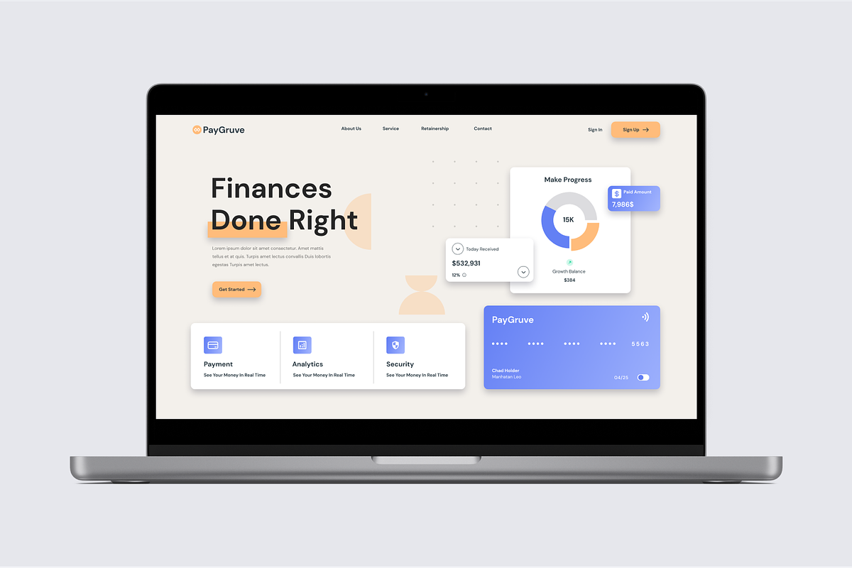 Paygrub- Finance Hero Header, an UI Kit Template by Annora Studio (Photo 4 of 4)