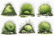 Watercolor Spring Green Grass Clipar, an Illustration by Craft Nest (Thumbnail 5 of 6)