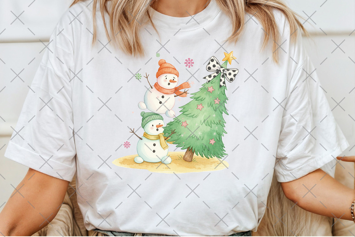 Coquette Glitter Christmas Snowman, an Illustration by Craft Nest (Photo 4 of 6)
