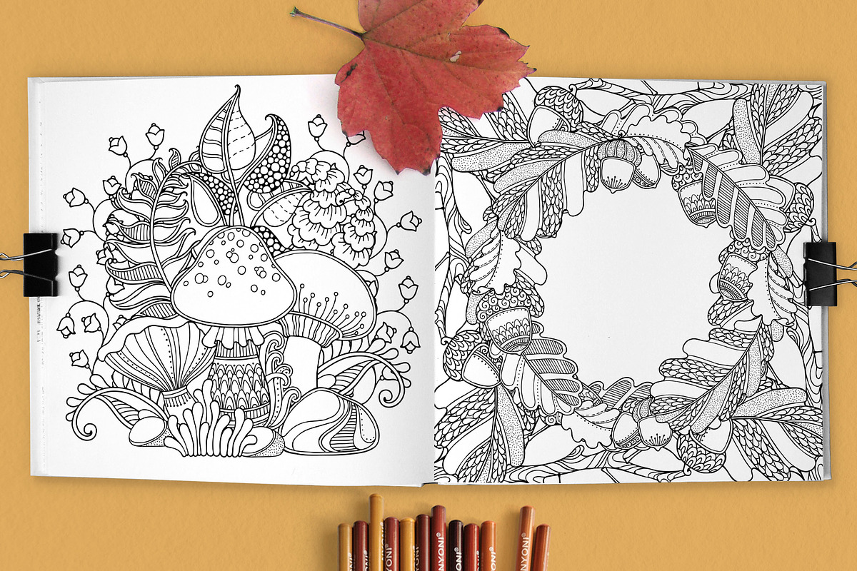 Magic Autumn Forest coloring pages, an Illustration by Color and Decor (Photo 6 of 6)