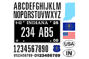 Indiana car license plate black, a Transportation Illustration by frizio (Thumbnail 1 of 3)