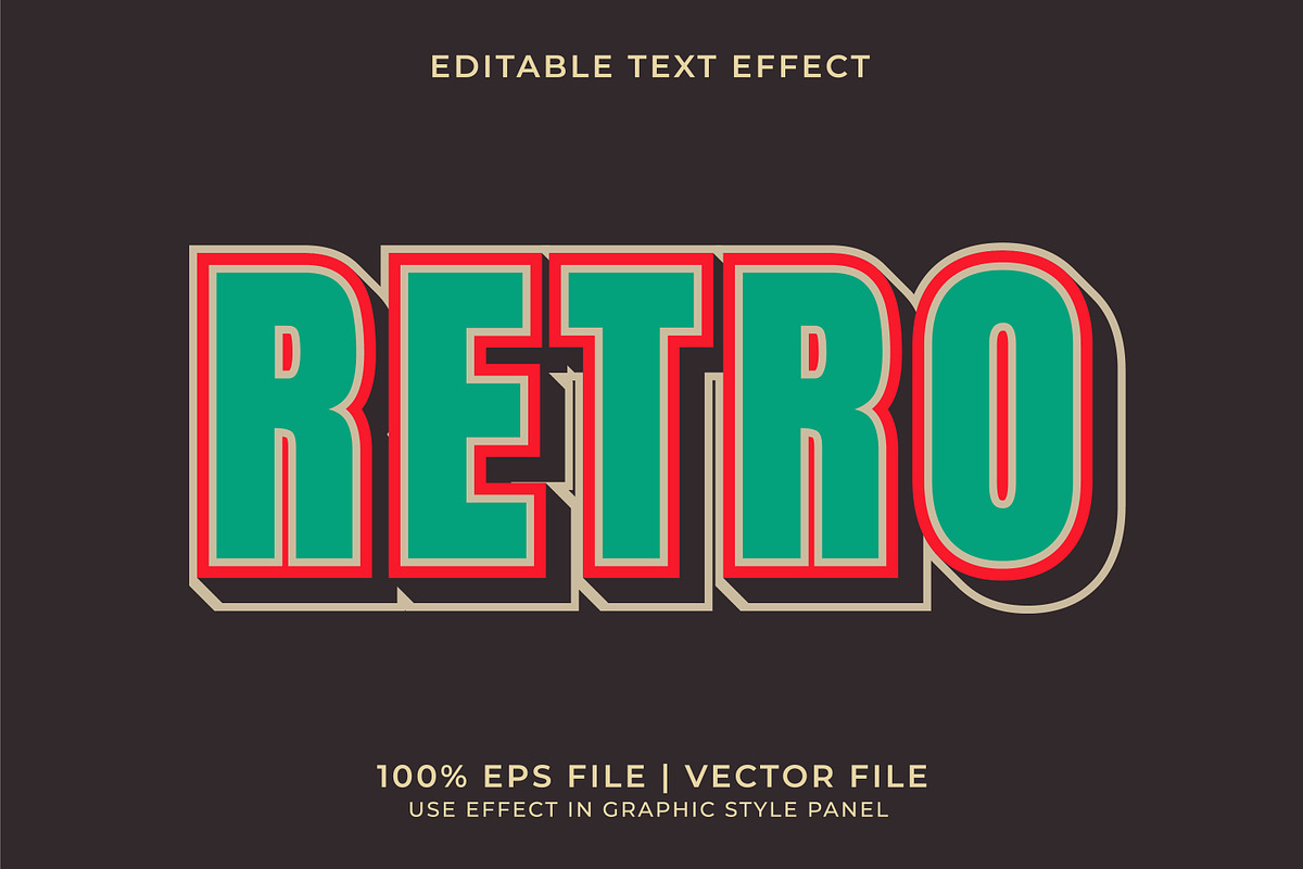 Retro 4 Text Effect Bundle, a Layer Style Add-On by WM48 Shop (Photo 7 of 10)