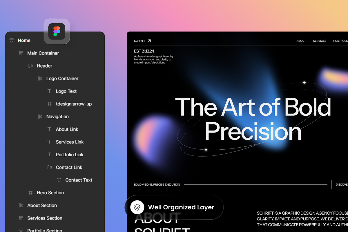 Schrift - Design Agency Landing Page, a Landing Page Template by SLAB! Design (Photo 2 of 4)