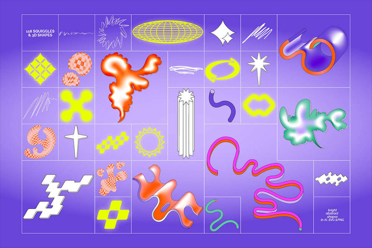 Postmodern Squiggle 2 Vector Clipart, an Object Graphic by angelainthefields (Photo 4 of 14)