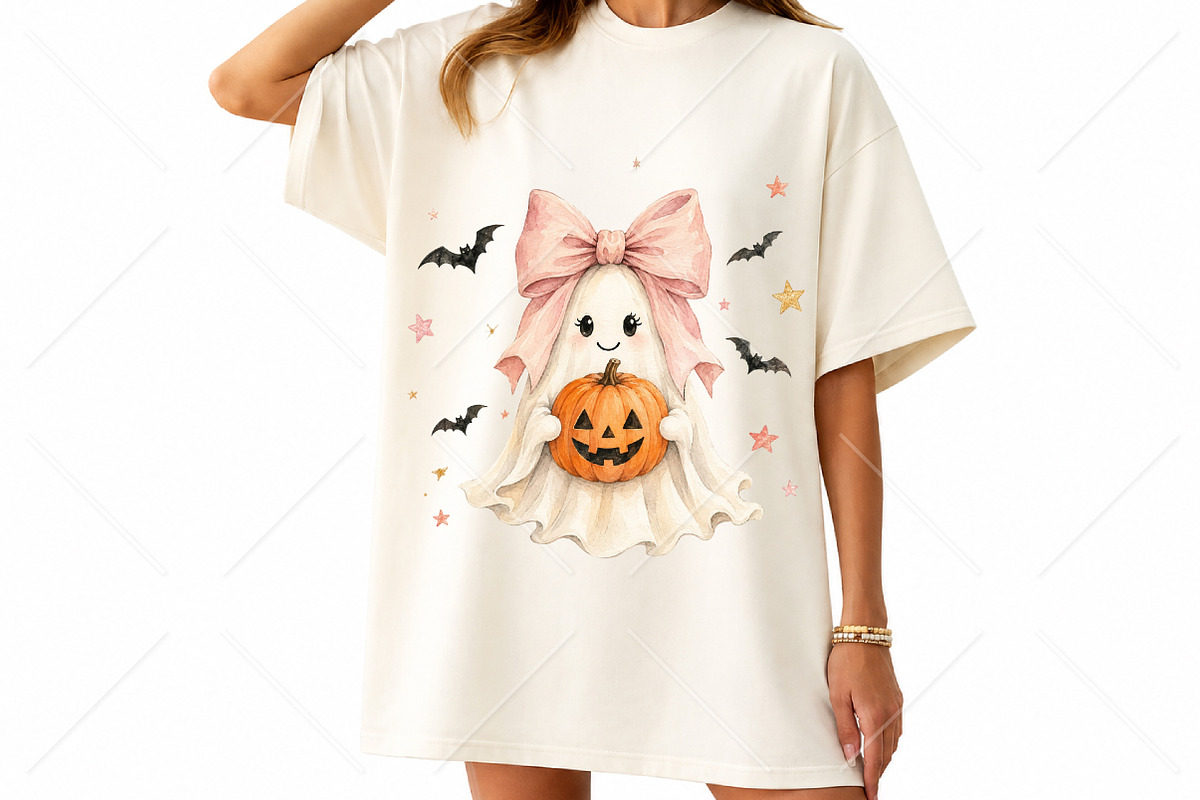 Coquette Ghost Halloween PNG, a Seasonal Illustration by Canvas Craft (Photo 4 of 5)