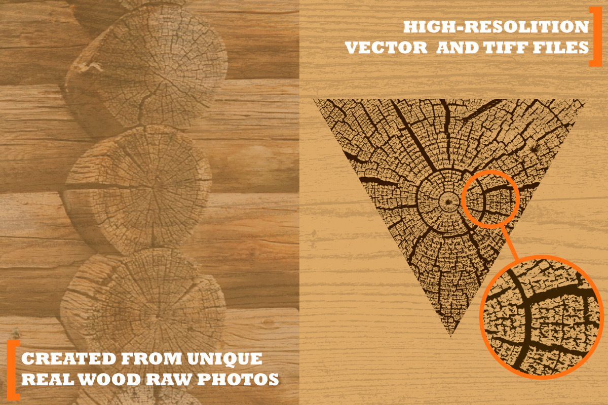 18 Real Wood Vector Textures, a Texture Graphic by Artem Vorotnikov (Photo 3 of 6)