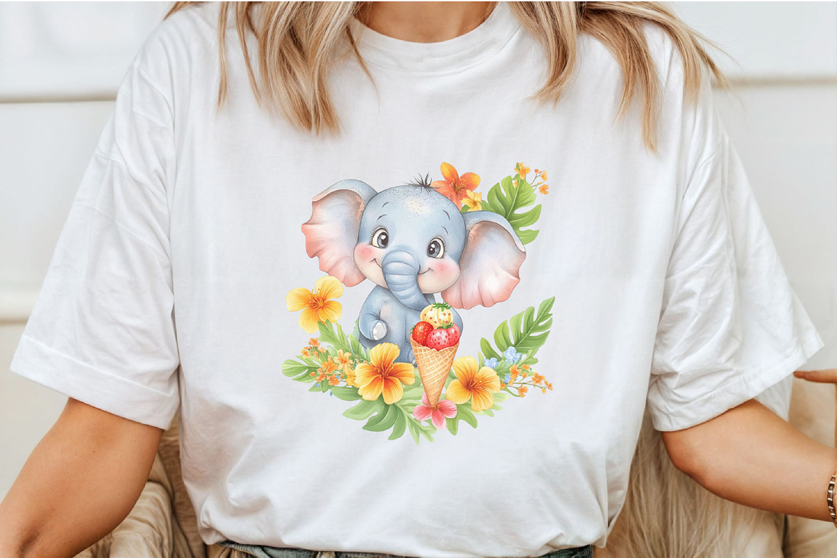 Kawaii Summer Animal & Ice Cream, an Illustration by Craft Nest (Photo 3 of 6)