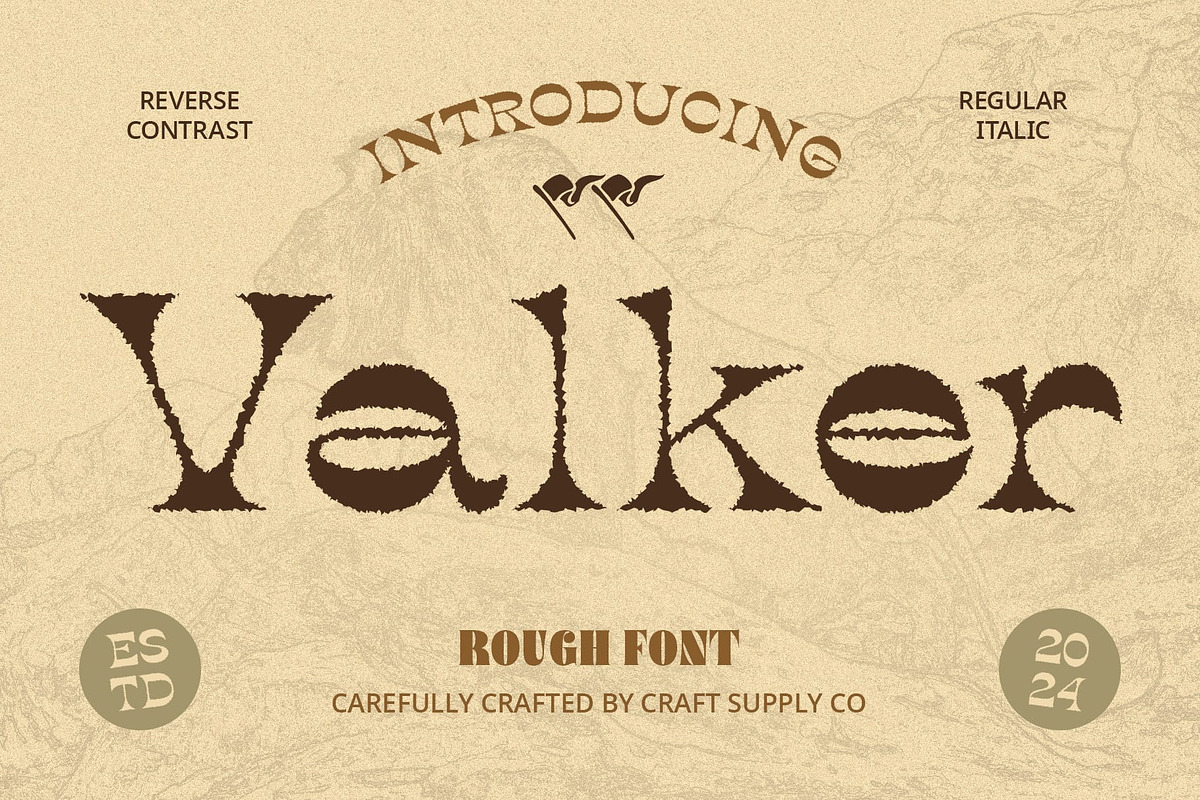 Valker Rough, a Serif Font by Craft Supply Co. (Photo 1 of 8)